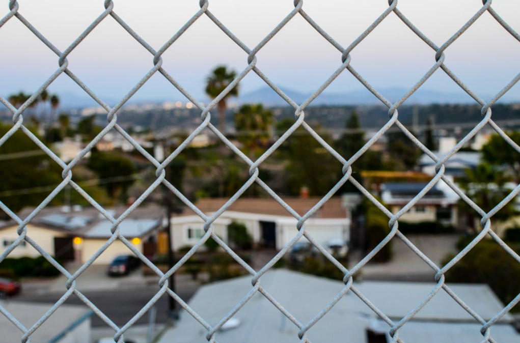 this image shows chain link fence in Rancho Cordova, California