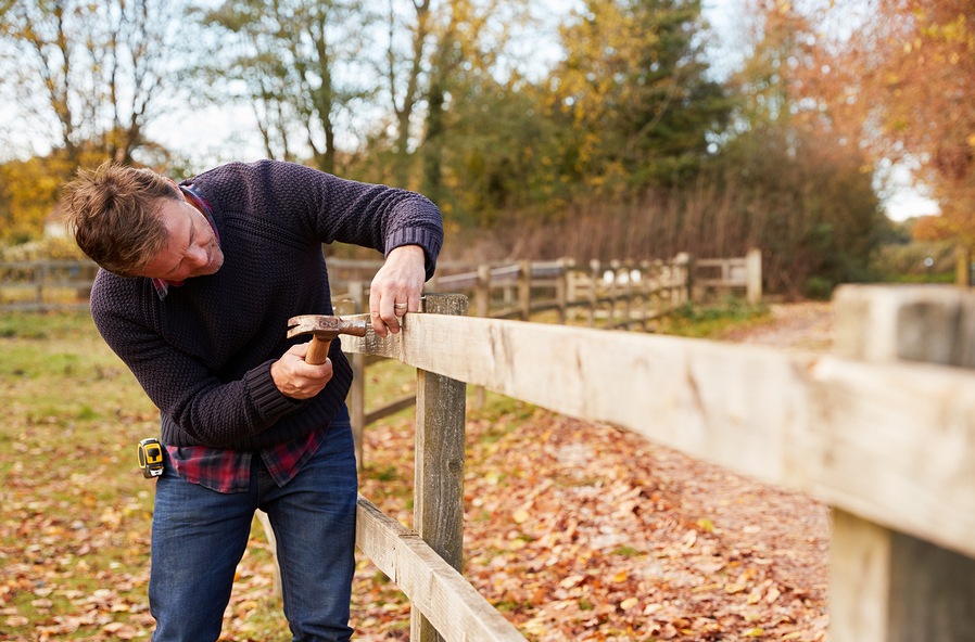 this image shows fence repair in Rancho Cordova, California